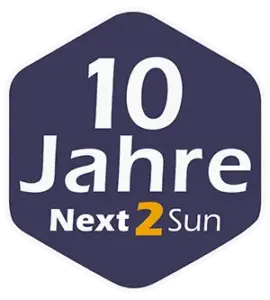Banner mit Schrift 10 Jahre Next2Sun